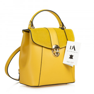 Geanta dama tip rucsac din piele naturala DiAmanti Marco Giallo